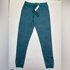 T2 Love Teal Smiley Face Joggers